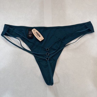 True Vintage Victoria Secret Triple Strap Gold Ring V-String Panty Medium