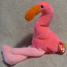 Ty Beanie Baby Pinky the Flamingo DOB February 13, 1995 MWMT Free Shipping