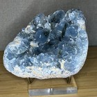 Natural  XL Blue Celestite Crystal Mineral Specimen Display Piece w/ Stand — photo 6