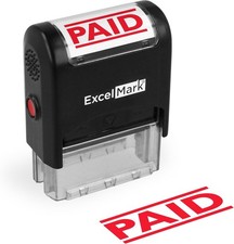 Efficient Red Ink Paid Stamp - Self-Inking Office Rubber Stamp for Professionals