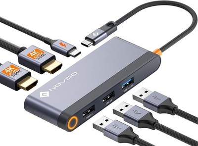 NOVOO USB C Docking Station 4K@60Hz Dual HDMI USB C Hub Adapter mit 2 HDMI