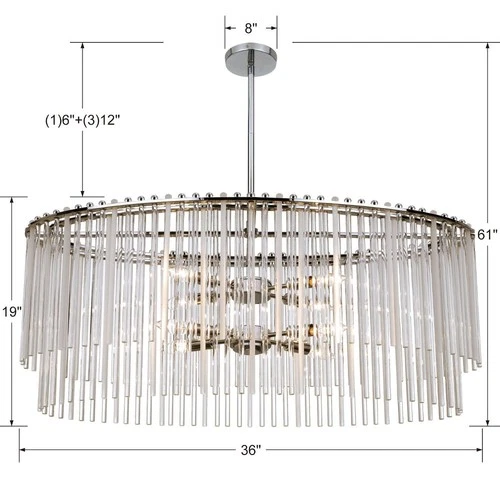 Crystorama Lighting - Bleecker - 8 Light Chandelier-16 Inches Tall and 36 Inches - Picture 3 of 3