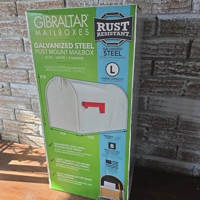 Gibraltar Mailboxes Elite Large Capacity Galvanized Steel White, Post-Mount - Image 1 of 4