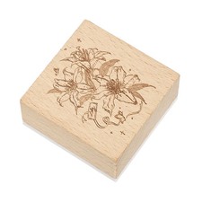 2"x2"x1" Flower Wooden Rubber Stamp Cute Vintage Decorative for DIY Craft(Lily)