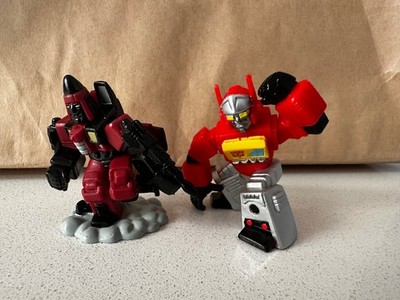 Transformers Robot Heroes  2008 Autobot Decepticon BLASTER & THRUST Hasbro