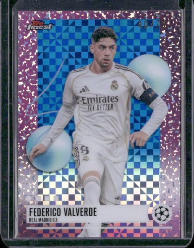 2025-26 Topps Finest UEFA Federico Valverde Uncommon Blue Checkerboard /75 #373