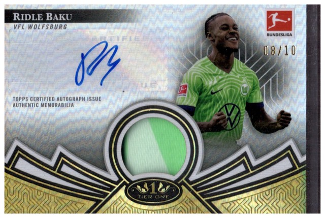 Ridle Baku Patch Auto /10 2022-23 Topps Tier One Bundesliga VFL Wolfsburg