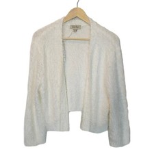 Image of Charlie Paige Eyelash Knit Cropped Cardigan Shrug L/XL NWT Soft Luxe