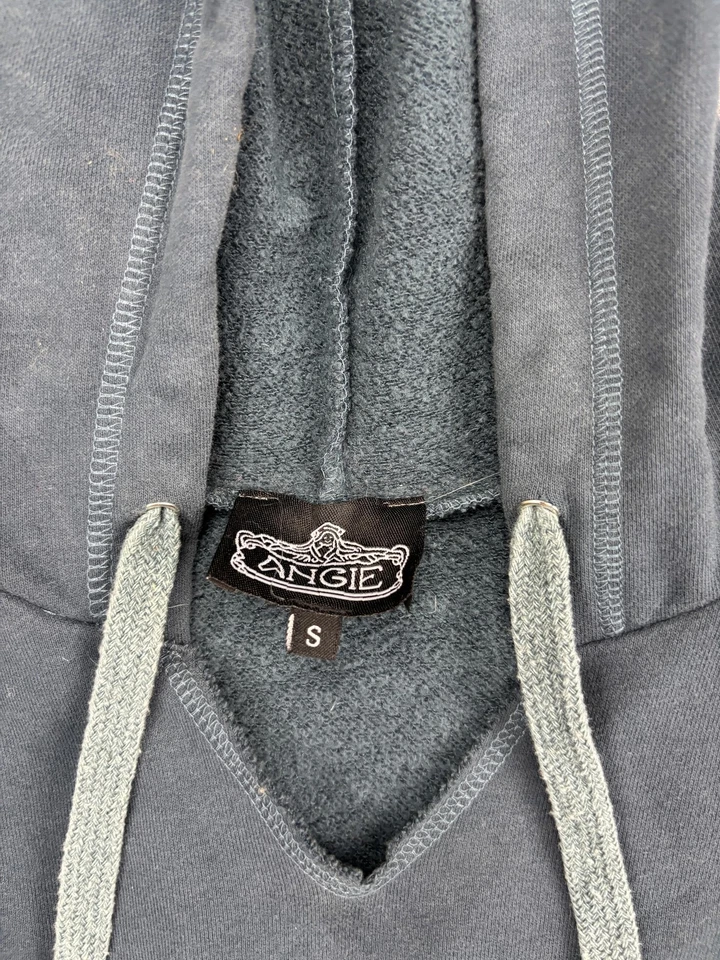 Sudadera con Capucha Angie Para Mujer Pequeña Gris Manga Larga Pullover Túnica Boho Acampanado Dobladillo Informal Foto 2 de 4