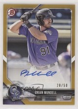 2018 Bowman Prospect Auto Gold 28/50 Brian Mundell #PA-BMU Auto fm0