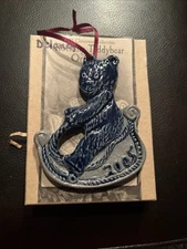 ROWE  POTTERY WORKS 2005 CHRISTMAS TEDDY BEAR ORNAMENT MINT WITH BOX & TAG