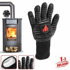 LOG BURNER FIRE HEAT PROOF RESISTANT GLOVE WOOD COAL STOVE FIREPLACE PIT UK NEW