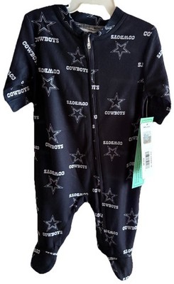 NFL Dallas Cowboys Footed Baby Sleeper Pajamas 0-3 Months Navy NEW