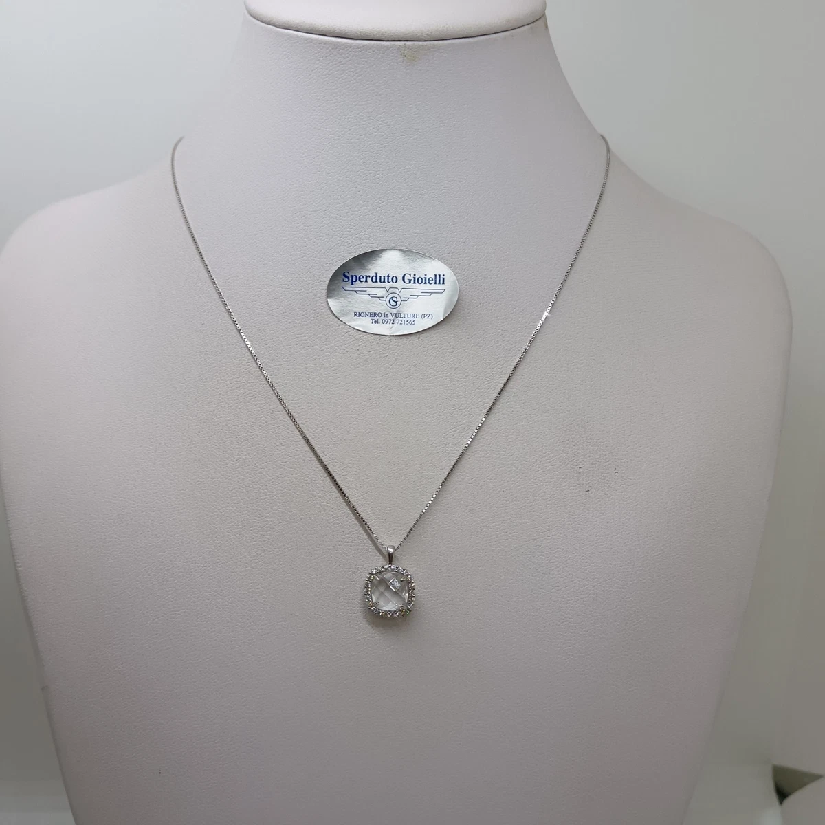 Collana Oro 9K (375) Con Ciondolo Infinito E Cuore In Zirconi - Regalo Per Lei