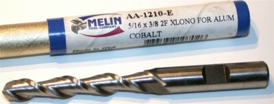 Up to 2 New Melin 5/16'' Diameter 3/8'' Shank 2 Flute X Long End Mills AA-1210-E