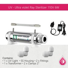 Filtro de agua de ósmosis inversa con luz ultravioleta UV 6W, carcasa de acero inoxidable