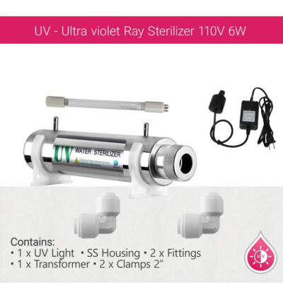 #ad Ultraviolet UV Light 6W Water Filter Reverse Osmosis Stainless Steel Housing $54.95