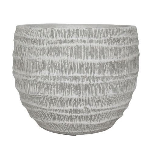 Round Garden Planters IDEALIST Concrete Plaited Ball Outdoor Pots with Drainage - Picture 1 of 8