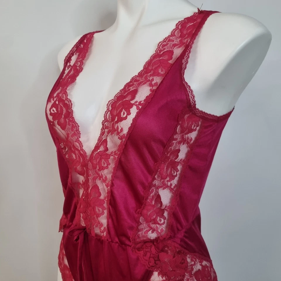 De Colección Rosa Encaje Peluche Corte Alto Snap Mameluco Body Lencería Años 90 EE. UU. Talla S M Foto 2 de 4