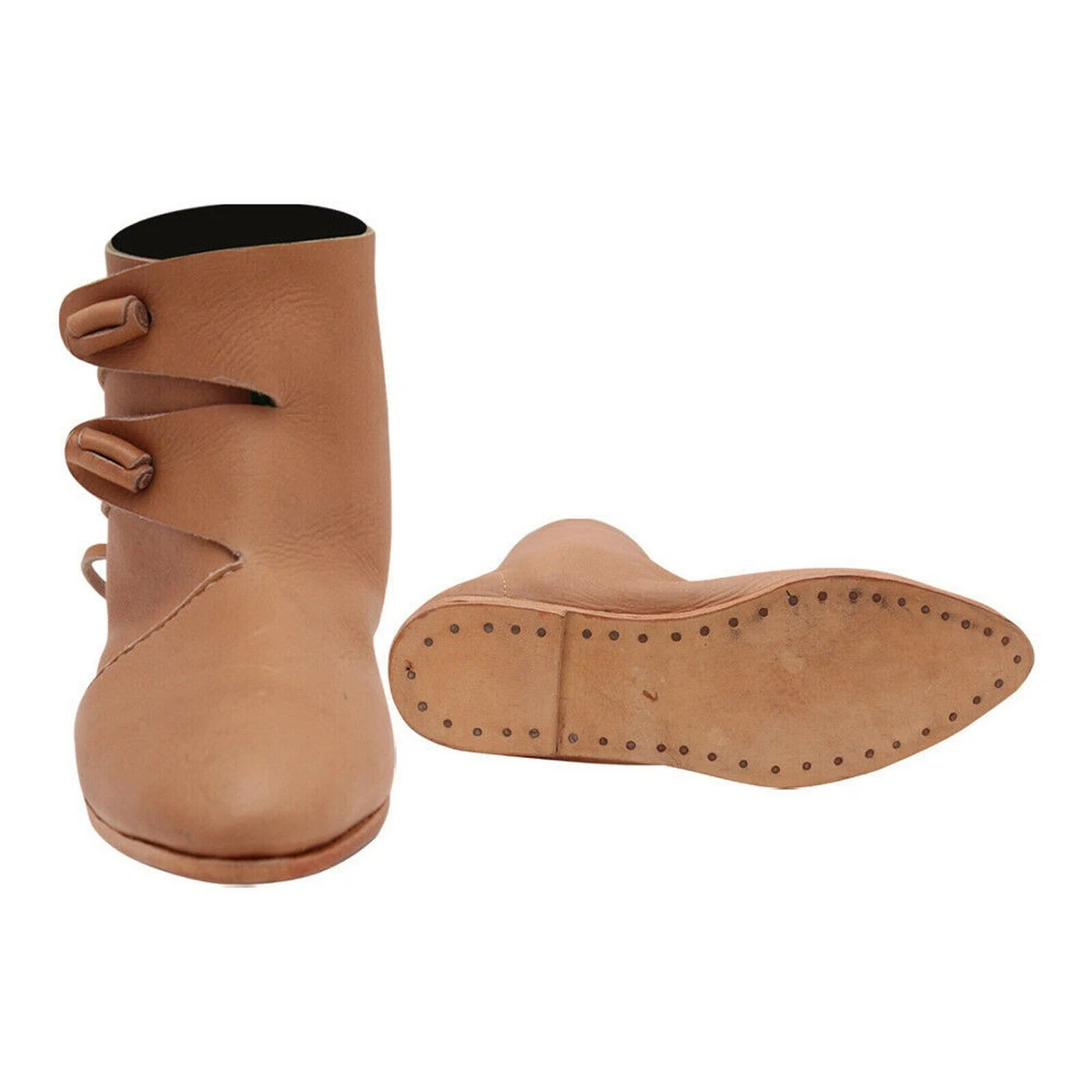 Women s Double Toggle Boots Viking Renaissance Medieval Shoes eBay