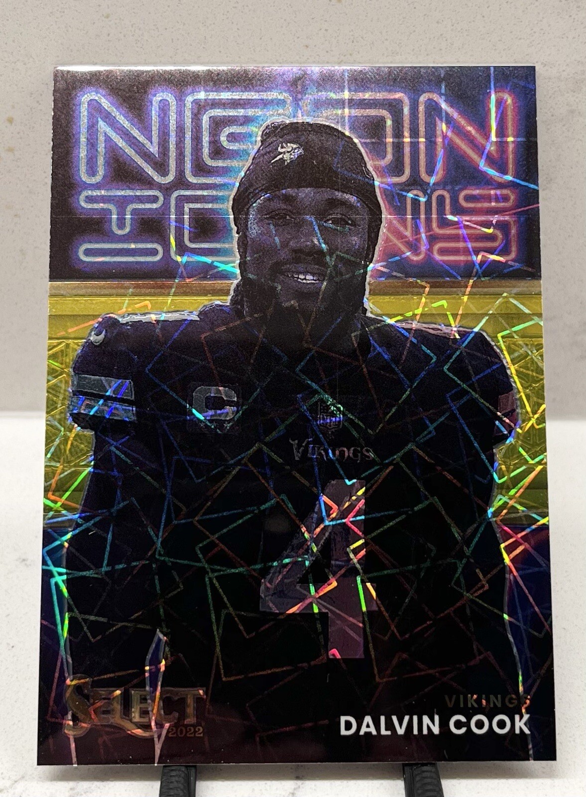 2022 Dalvin Cook #d /10 Panini Select Neon Icons Gold JERSEY MATCH Vikings SSP