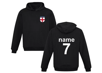 MVPRINTS England Football Personalised Kids Hoodie HoodyBoys Girls Name Age Footy Gift CR