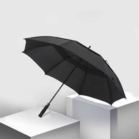 Extra Large Black Golf Umbrella Automatic Windproof Wind Vented Canopy Storm