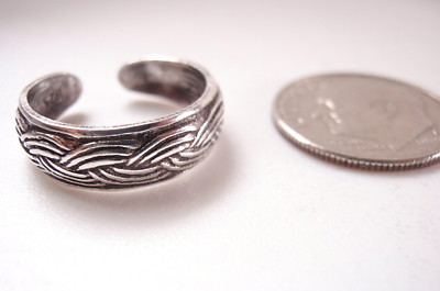 Rope Weave Style 15 mm Toe Ring Adjustable 925 Sterling Silver 750b | eBay