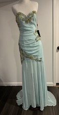TERANI COUTURE GOWN Mermaid Formal Dress with Crystal Neckline DRESS SIZE 4 NWT