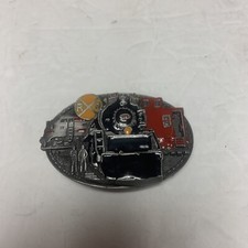 1986 C J Railroad Train Steam Engine Locomotive Belt Buckle CJ 1050 USA