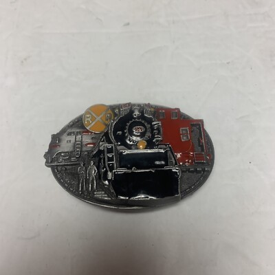 1986 C+J Railroad Train Steam  Engine Locomotive Belt Buckle CJ 1050 USA