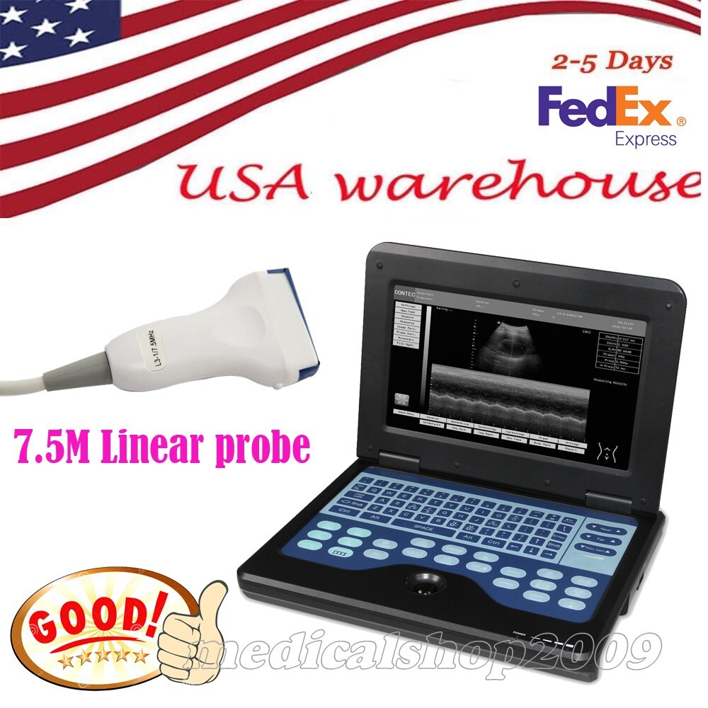 Contec CMS600P2 CE Digital Laptop Ultrasound Scanner Machine+7.5Mhz Linear probe