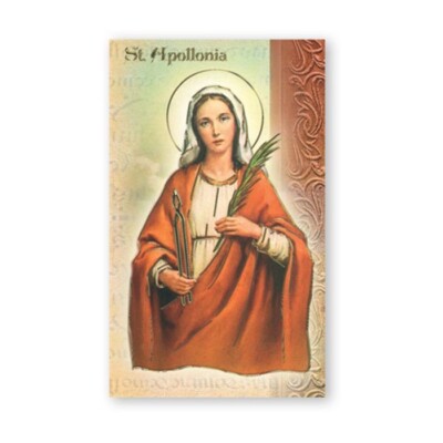 Saint St. Apollonia - Biography, prayer, Feast Day, etc... Folder Card