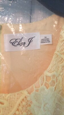 eliza j yellow lace dress Eliza J Open Lace Dress, Floral, Pastel Yellow, Womens 18, NWT, $178