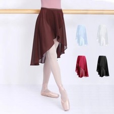 Skirt Women Adult Long Wrap Chiffon Skirt Skate Skirt Adjustable Buckles Dance