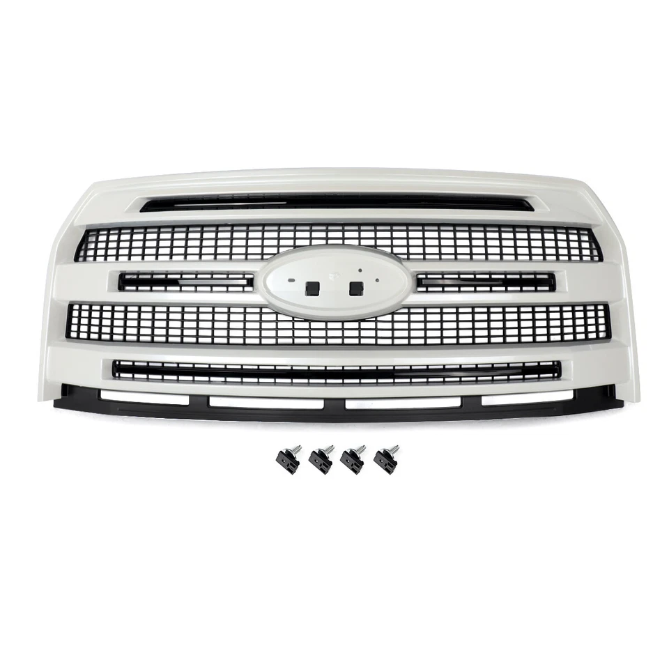 White Platinum Front Grille W/O Camera For 2015 2016 2017 Ford F-150 Platinum - Image 3 of 4
