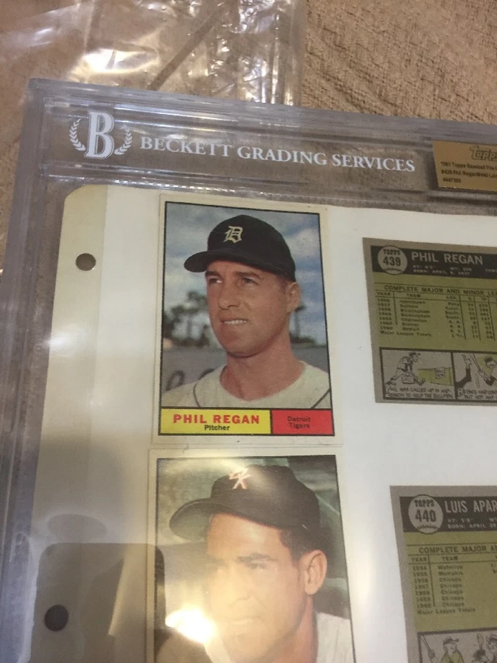 1961 Topps MLB File Copy Page Phil Regan Luis Aparicio Dick Bertell Cards - Image 3 of 4