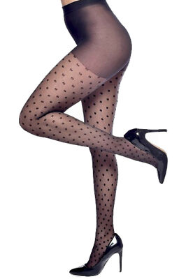 Schompi Vintage Tights - Polka Dot Strumpfhose Schwarz Pünktchen Tupfen Muster