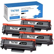 4PK TN 760 TN760 TN730 Black Toner Cartridge Replacement for Brother TN760