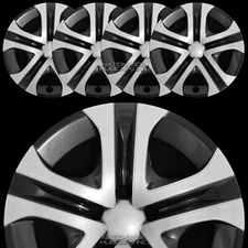 4 Silver Black 2013-2018 Toyota Rav4 LE 17" Hub Caps Full Rim R17 Wheel Covers