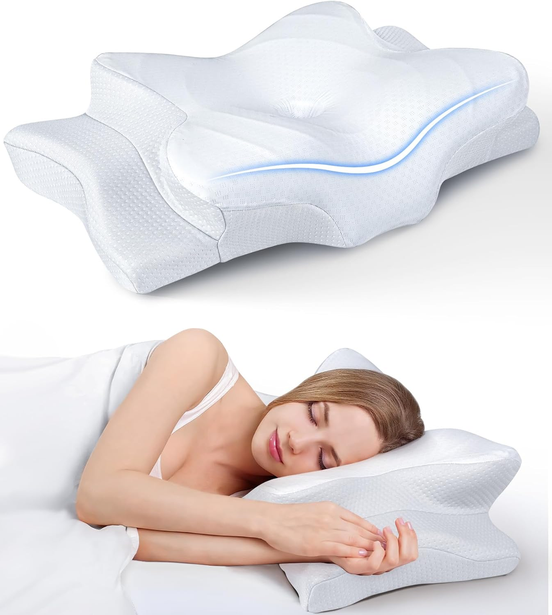 Ultra Pain Relief Cooling Pillow for Neck Support, Adjustable