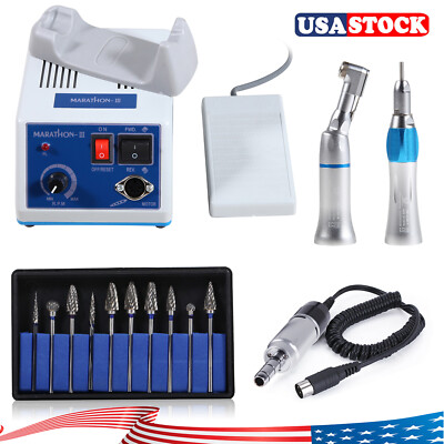 Dental Lab Marathon Micromotor N3 Polisher+35K RPM Polishing Handpiece + 10 Burs