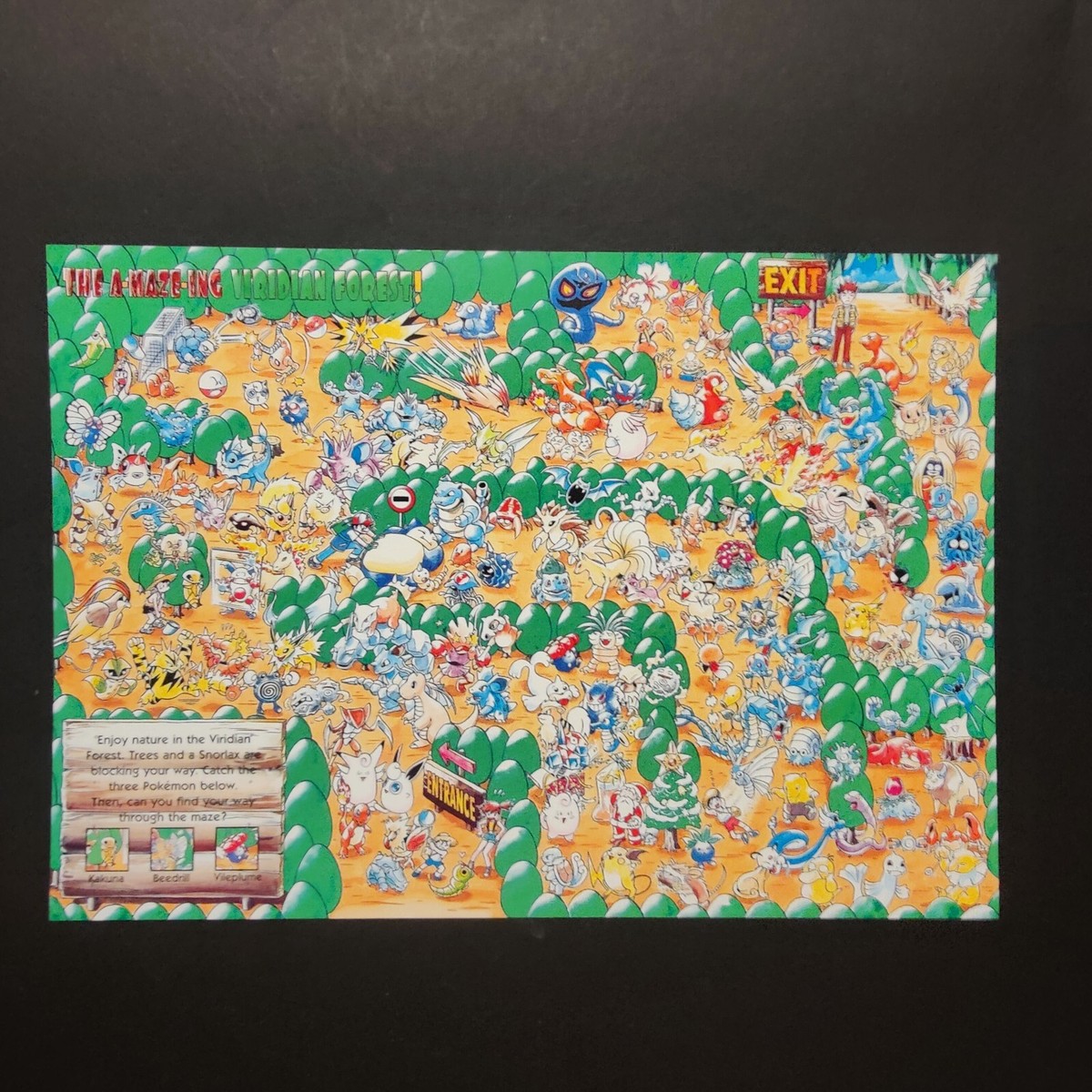 Pokemon Viridian Forest Vintage Postcard Artwork Jumbo Card Kazunori Aihara