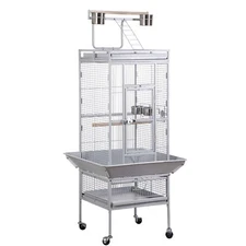 61" Large Bird Cage Top Play Power Coated Steel Best Pet House Removable White