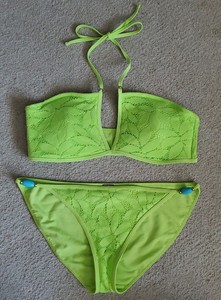 lime green two piece swimsuit
