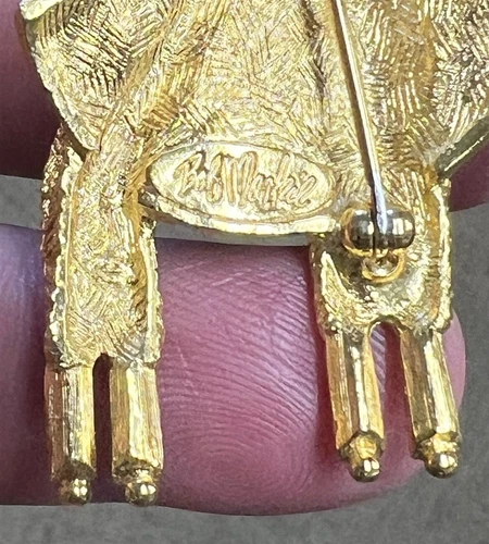 复古 BOB MACKIE 埃及克娄巴特拉法老水钻胸针金色 - 第 4 张/共 4 张