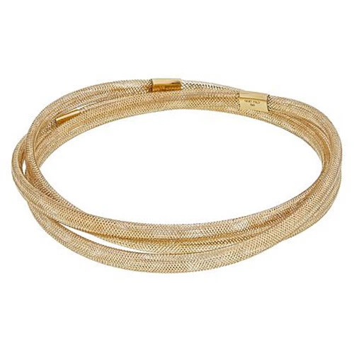 HSN Golden Treasures 14K Italian Solid Gold Flexible Bangle