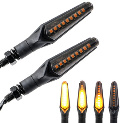 LED Lauflicht Blinker Sequentiell Laufeffekt Runlight getönt Motorrad E-geprüft