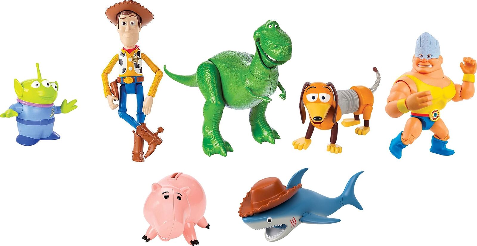 Disney and Pixar Toy Story Set of 7 Action Figures with Woody, Slinky, Rex, H...