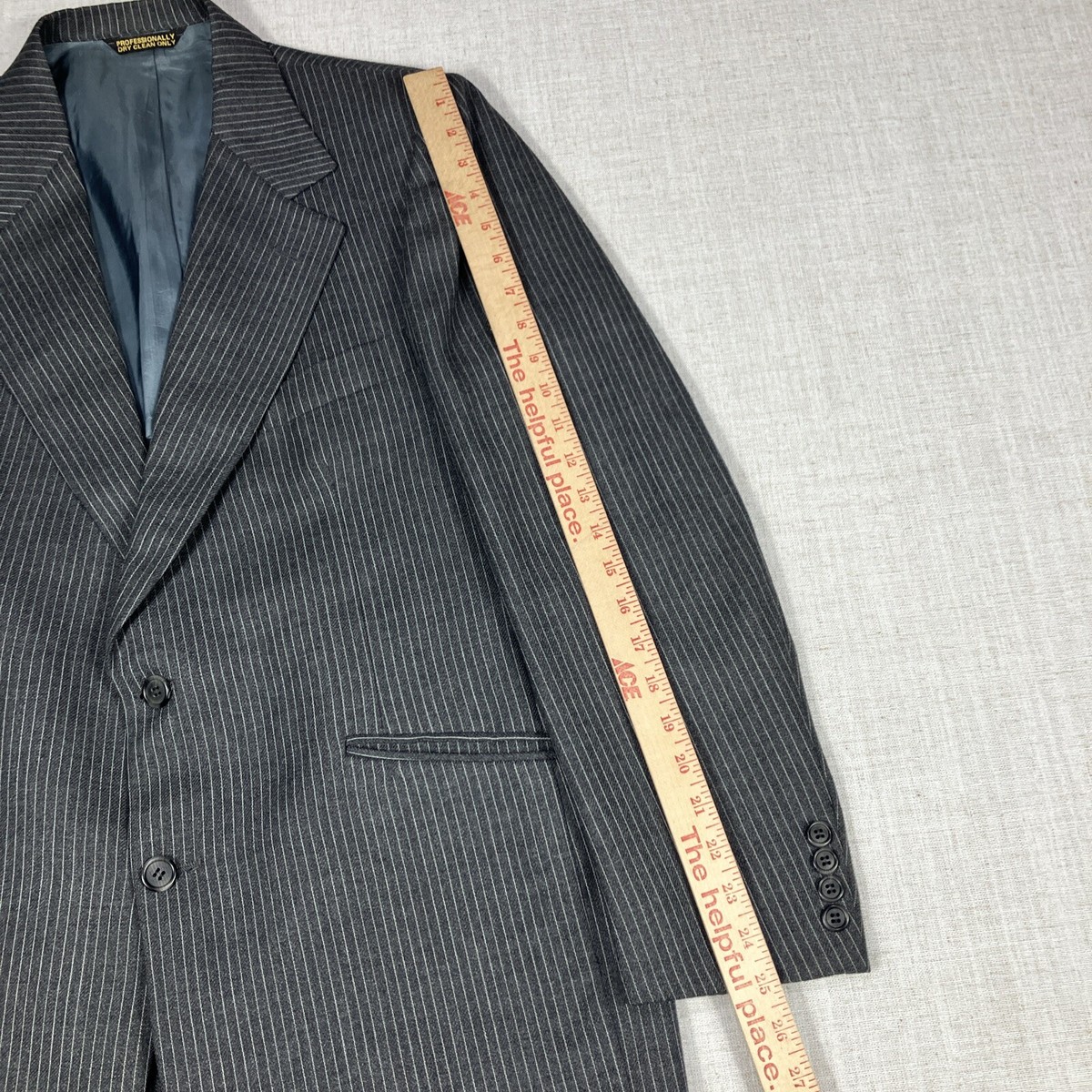 Vintage Kings Road Sears Blazer Jacket Mens 42 Grey Pin Striped